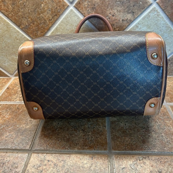 Rioni Moda Italia Signature Logo Boston Top Handles Bag Purse 2 side pockets - Picture 10 of 12